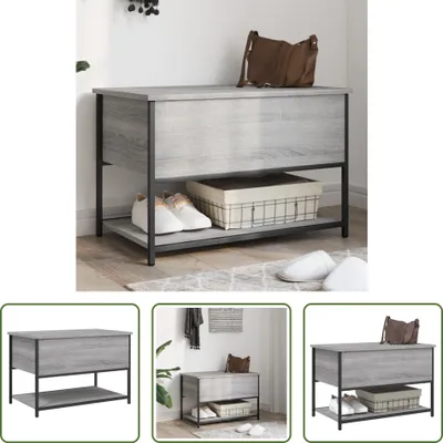 Obrázek produktu pro The Living Store Lavice s úložným prostorem Grey Sonoma 70x42,5x47 cm Materiál na bázi dřeva