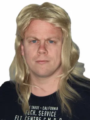 Produktbild von Hellblonde Vokuhila Perücke für Herren - Größe bequem verstellbar