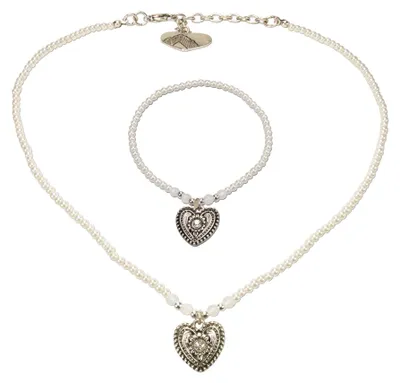 Produktbild von Alpenflüstern Trachtenschmuck-Set Filigran Perlen-Trachtenkette und Trachten-Arm