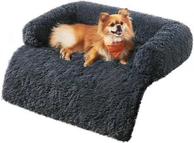 Obrázek produktu pro FluffyHug lavička pro psy - lavička pro psy - chránič lavičky pro psy - polštář pro psy - velikost M - malí psi - střední psi - 80 x 75 x 16 cm - tmavě šedá - PGW221G02