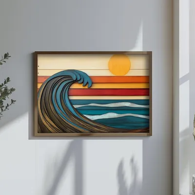 Produktbild von Wallity, TUN120-L, Dekoratives gerahmtes MDF-Gemälde, Mehrfarbig, 100 % MDF, 35 x 47 x 2 cm