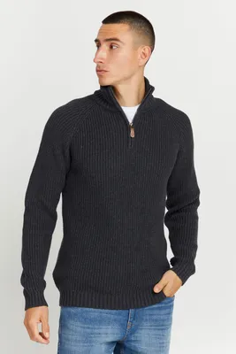 Produktbild von SOLID SDXenox Herren Strickpullover Troyer Grobstrick Pullover mit Stehkragen 100% Baumwolle Regular fit