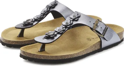 Produktbild von LASCANA Zehentrenner Sandale, Pantolette, offener Schuh, Sommerschuh, anthrazit Größe 38