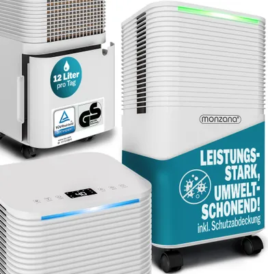 Produktbild von MONZANA® Luftentfeuchter elektrisch 15-20m² 12L/Tag LED-Display 24-Std-Timer Raumentfeuchter Bad Wohnung Raumluftentfeuchter Luftreiniger Allergiker