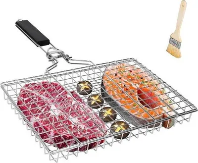 Obrázek produktu pro Přenosná grilovací sada – nerezová ocel – odolná proti roztržení – kempování – střešní nosič – grilovací příslušenství