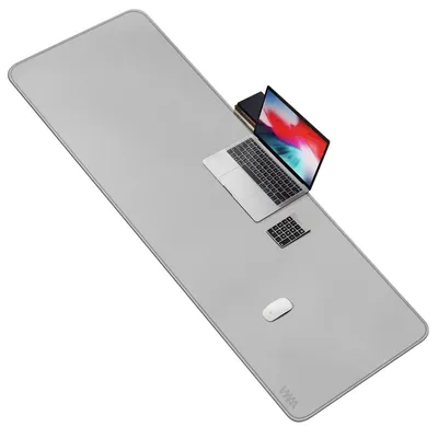 Image de Sous-main de 160 x 60 cm, couleur gris clair, imitation cuir
