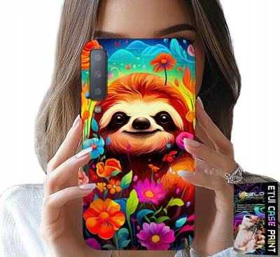 Image de Étui Pour Samsung A7 2018 - Motifs D'animaux Koala Colorés + Verre