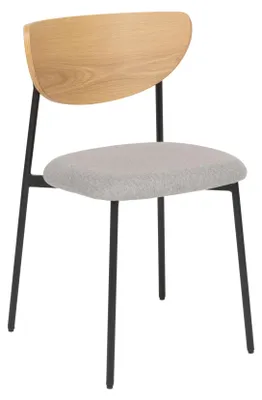 Produktbild von 2er-Set Stühle mit Holzlehne und Metallbeinen