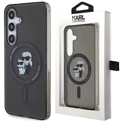 Produktbild von Karl Lagerfeld IML Karl & Choupette Glitter MagSafe - Samsung Galaxy S24 Hülle (Schwarz)