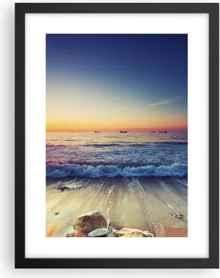 Produktbild von Gerahmtes Poster - Schwarzer Rahmen - Meer Strand Welle - 30x40 cm - Wand Bild - Wanddeko - Wandbilder - Kunstposter - Wandposter - Bilderrahmen - Bilder - Kunstdruck - Wandbild - P2BPA30x40-3613