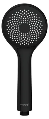 Produktbild von WENKO Duschkopf WATERSAVING Rund Ø9,5cm Schwarz Handbrause Wellness Regendusche