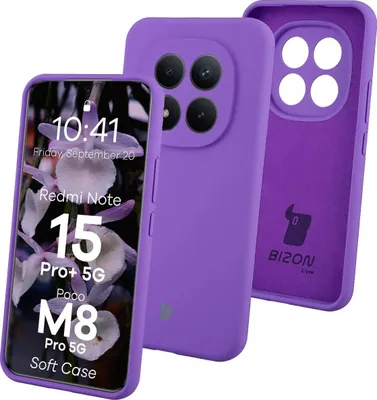 Produktbild von Silikon Handyhülle für Xiaomi Redmi Note 15 Pro Plus 5G / POCO M8 Pro 5G, Bizon Soft Case, Violett