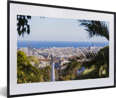Produktbild von MuchoWow® MuchoWow® Gerahmtes Poster Park - Barcelona - Spanien 60x40 cm - Poster mit zchwarzem Bilderrahmen - Schlafzimmer - Plakat in Rahmen - Drucken