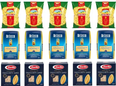 Produktbild von Testpaket Gnocchetti Sardi Barilla Divella De Cecco Italienische Kurze Pasta ( 15 x 500g ) Nudeln