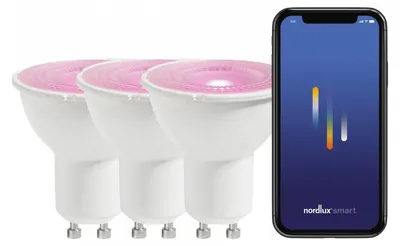Obrázek produktu pro Nordlux sada 3 bodových LED GU10 s výkonem 380 lm 2700-6500K + RGB s možností regulace barvy světla 2270061000