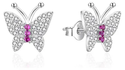 Produktbild von Silberohrringe Schmetterling mit Zirkonen AGT-E112PWF