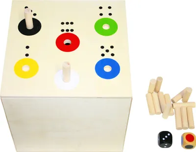 Produktbild von EDUPLAY 120-242 'Ab in die BOX' - BIG mit 2 Würfel & 30 Holzstäbchen, mehrfarbig