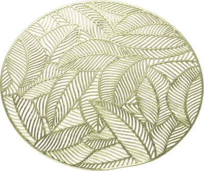 Produktbild von Tischsets, Platzset, Platzdeckchen, Platzmatte, Rund Blätter 37 Cm Gold