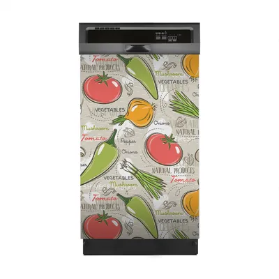 Produktbild von Aufkleber sticker 45x70 cm Dekorative folie Spülmaschine - Tomate Zwiebeln Paprika