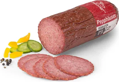 Produktbild von Pepphäuser 750g - Feinkörnige Dauerwurst mit geschrotetem Pfeffer - Im Heißrauch gebraten und fünf Wochen getrocknet - Glutenfrei und Laktosefrei von Moser Wurst