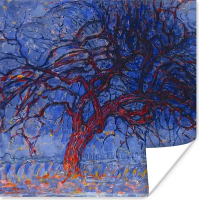 Produktbild von MuchoWow® Poster Roter Baum - Piet Mondrian 75x75 cm - Wand Dekoration