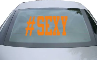 Produktbild von Indigos UG - Aufkleber Heckscheibe & Motorklappe DE6359 - orange - 600x285 mm - Sexy - Auto Scheiben Fenster Heckklappe Tuning Racing JDM - Die cut