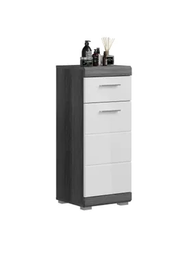 Produktbild von Scout Badschrank 1 Tür, 1 Schublade Hochglanz weiß,rauchfarbenen.