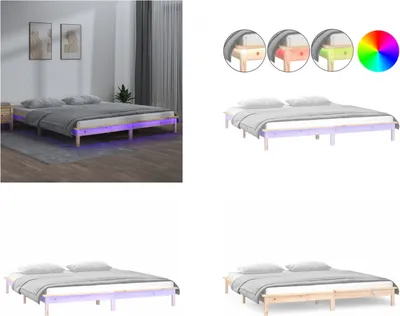 Obrázek produktu pro vidaXL Postel z masivu s LED diodami 120x200 cm - Rám postele - Rámy postelí - Postelový rám - Postel do ložnice