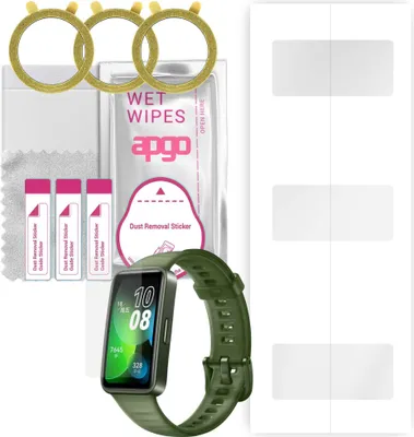 Produktbild von apgo 3 Stück Schutzfolie, klar, kompatibel mit Huawei Band 8 Smartwatch, Hydrogel Displayschutzfolie mit Positionierhilfe, Displayfolie, robust und kratzfest