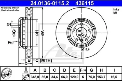 Immagine prodotto di Disco Freno Anteriore Bmw 5/6/7 10- Le