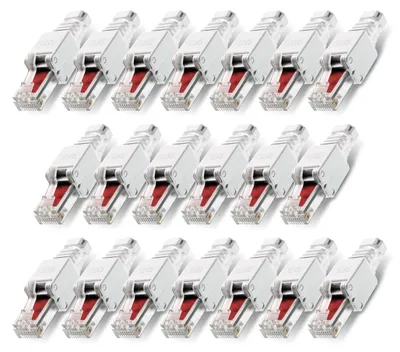 Produktbild von 20x Netzwerkstecker Werkzeuglose Montage Cat5 Cat6 Cat7 LAN Kabel RJ45 Netzwerk