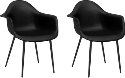Imagen del producto de Sillas de comedor 2 unidades negras PP
