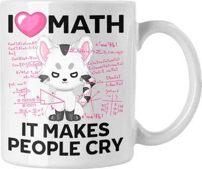 Produktbild von Trendation - I love Math It Makes People Cry Mathe Lehrerin Tasse Geschenk Mathematikerin Lustiger Spruch Mathe Studentin Geschenkidee (Weiß)