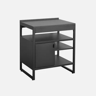 Immagine prodotto di Modulo cucina da esterno in acciaio con 1 anta e 3 ripiani, 80cm, Nero