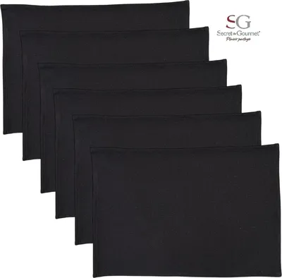 Produktbild von Tischset Baumwolle – Schwarz – 45 x 30 cm – Set mit 6 Stück