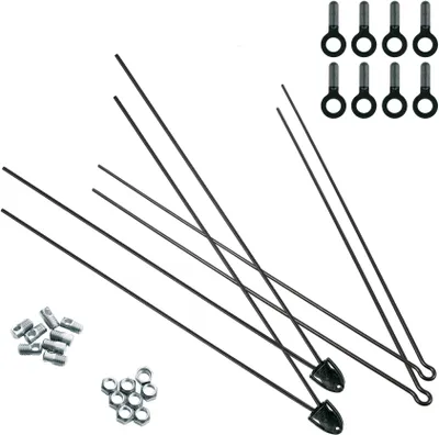 Produktbild von SKS V-Strebenset 3,0 mm V2A schwarz gepulvert, 355 mm Länge, inklusive Secucl...
