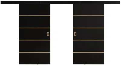 Produktbild von KIER FURNITURE Schiebetür Komplettset WERDI PLUS DUO Sliding Door, Raumteiler Schiebetür Schwarz 212x205x1,6 cm