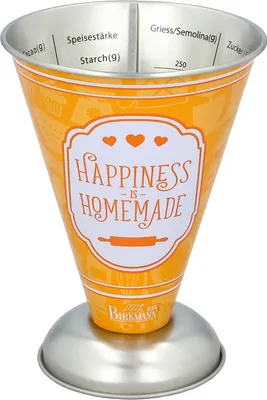 Produktbild von BIRKMANN Messbecher, orange, Ø 11 cm, H 14,5 cm, 250 ml, aus robustem Weißblech, 422865