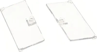 Image de 2x Lego Maison Porte Vitre transparente blanche 1x4x6 avec poignée bouton 60616