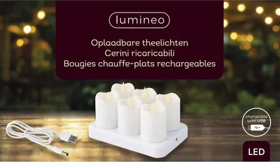 Zdjęcie produktu dla LUMINEO Kerze LED Plastik indoor 486717 6St weiß
