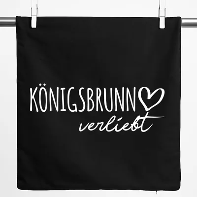 Produktbild von Huuraa Kissenbezug Königsbrunn verliebt 40x40cm Black Baumwolle Dekokissenbezug Geschenkidee
