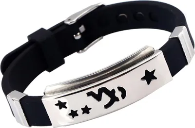 Produktbild von Herren-Horoskop-Armband aus Edelstahl mit Silikon-Armband und Verschluss-Steinbock