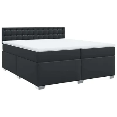 Produktbild von vidaXL Boxspringbett mit Matratze Schwarz 200x200 cm Kunstleder
