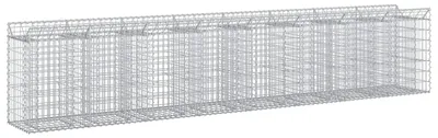 Image de vidaXL, 3 jardinières en gabions, 400 x 50 x 80 cm, acier galvanisé