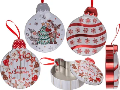 Image de OOTB Boîte cadeau en métal Boule de Noël