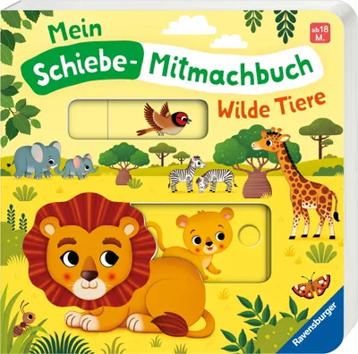 Produktbild von Ravensburger Buch Pappbilderbuch Mitmachen Mein Schiebe Mitmachbuch Wilde Tiere 42025