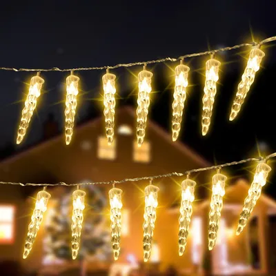 Obrázok produktu pre Peviasot, súprava 2 LED svetelných reťazí, 40 LED, 5 metrov, teplá biela, vianočná dekorácia, efekt sneženia, osvetlenie okien, 8 režimov