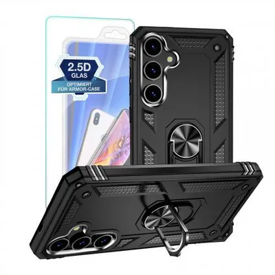 Produktbild von Armor Hülle Für Samsung Galaxy S Serie - Farbe: Schwarz + 9H Displayglas - Modellkompatibilität: Für Samsung Galaxy S24+