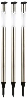 Produktbild von 3er Set Solar-Steckleuchte, Edelstahl, H 70 cm