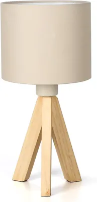 Zdjęcie produktu dla Lampa nocna, lampka stołowa, lampka stojąca, styl vintage, elegancki, beżowy, 38 cm